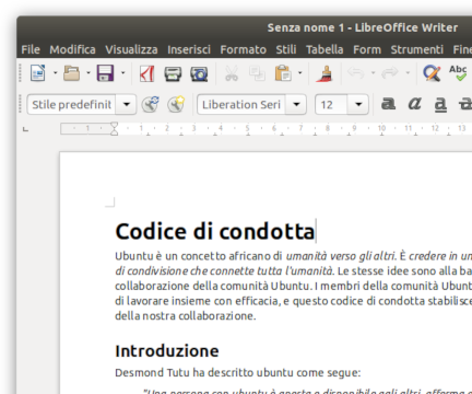Schermata di LibreOffice